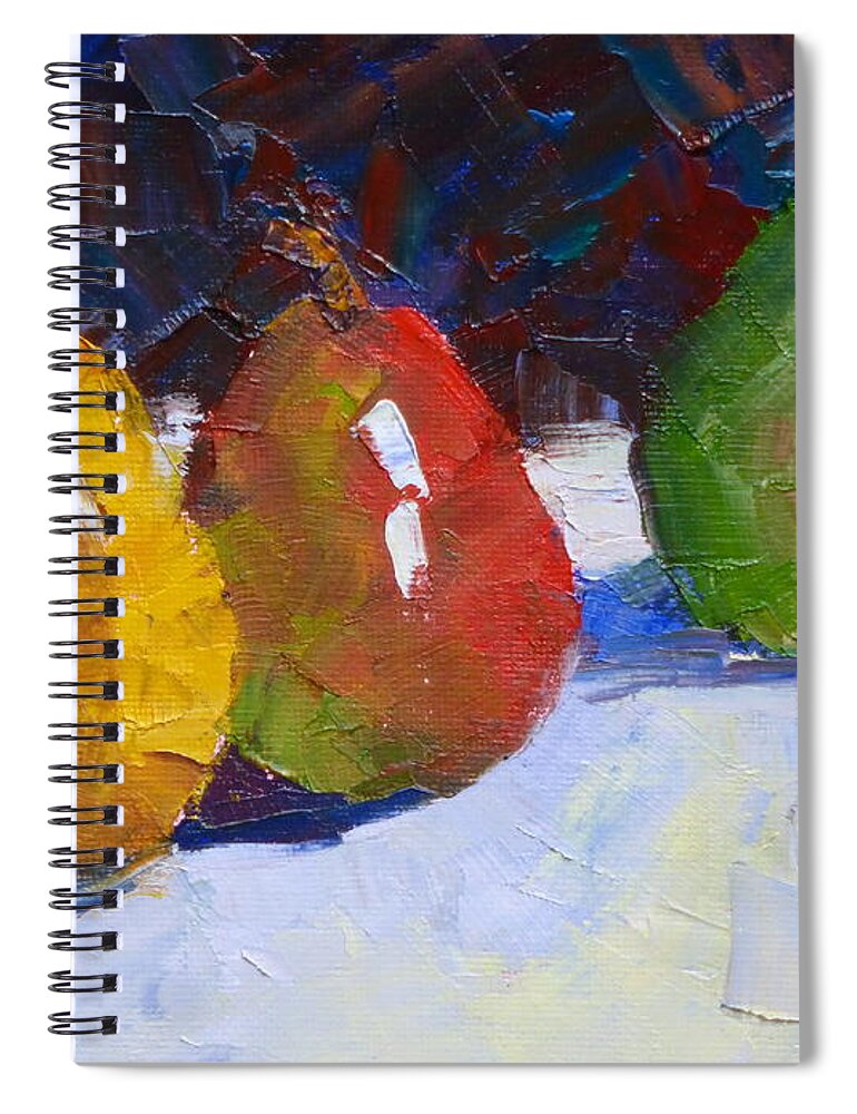 Still Life Spiral Notebook featuring the painting In A Row by Susan Woodward
