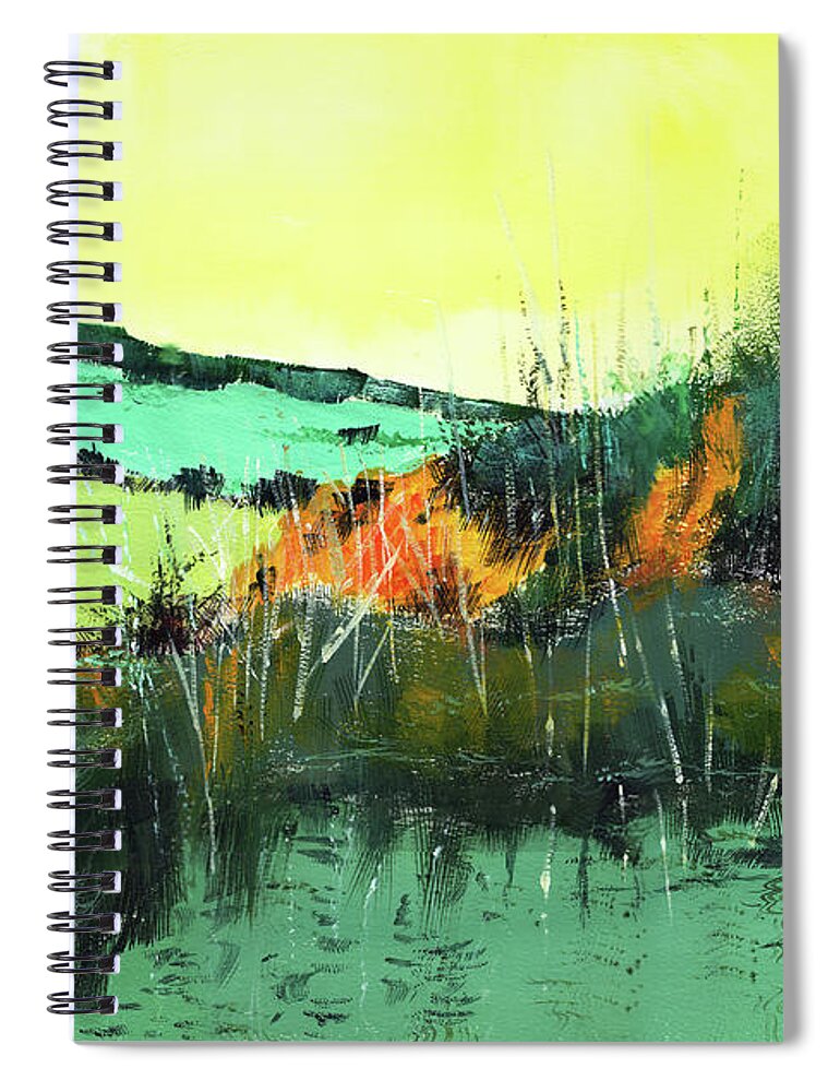Nature Spiral Notebook featuring the painting In between by Anil Nene