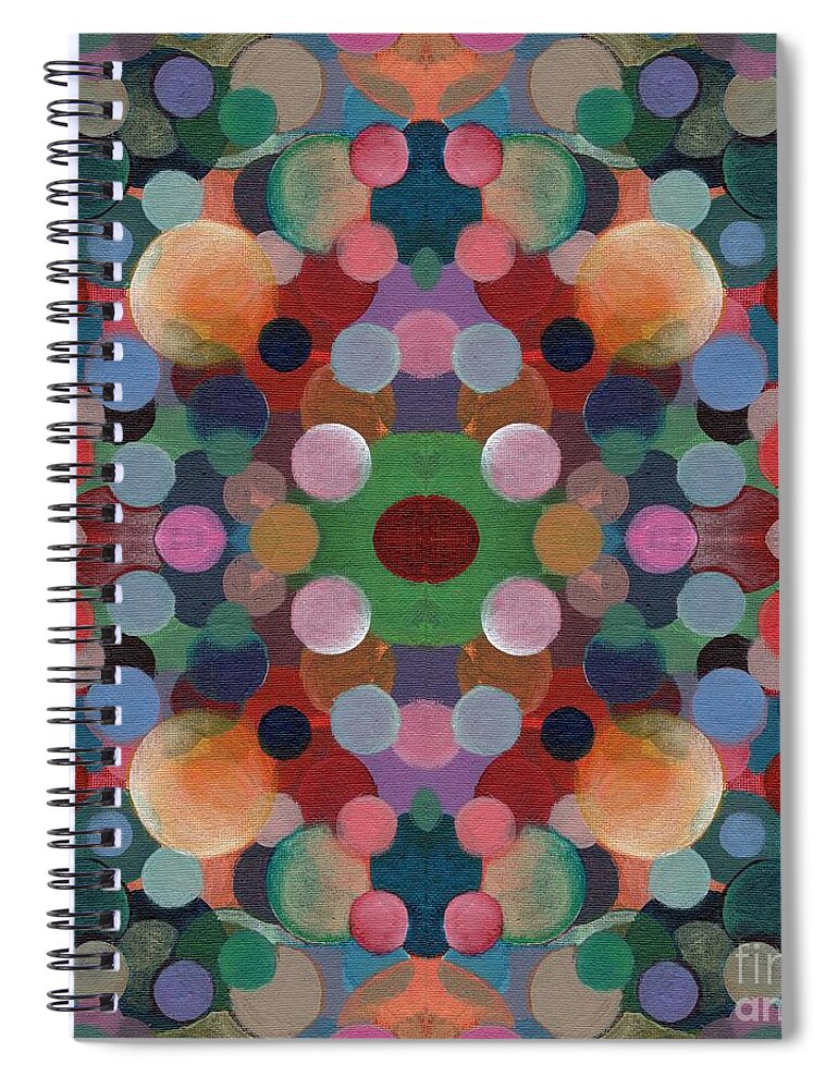 Organic Abstraction Spiral Notebook featuring the digital art In CIrcles - T J O D 40 Arrangement by Helena Tiainen