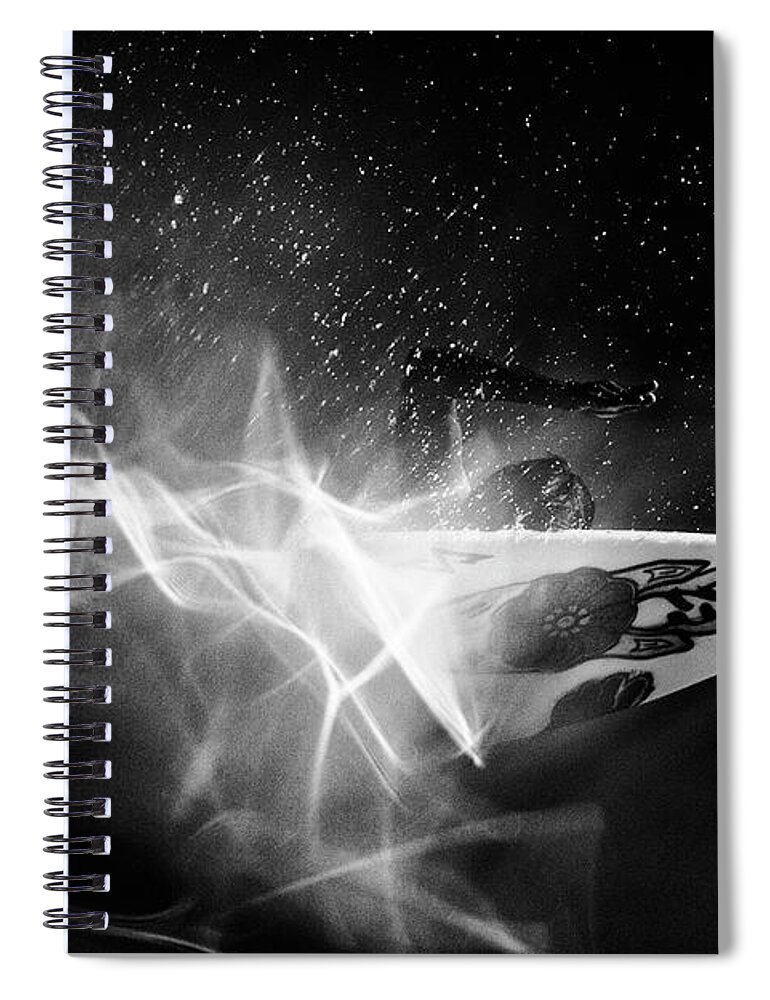 Surfing Spiral Notebook featuring the photograph In Flames by Nik West