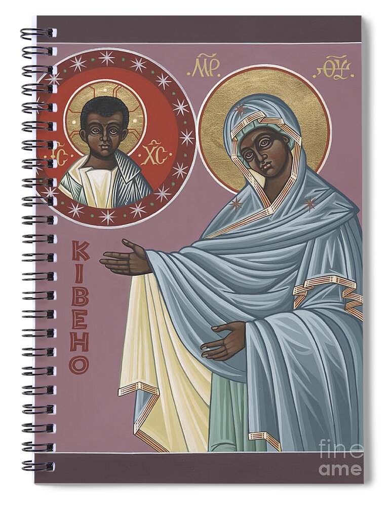 In Kibeho Spiral Notebook featuring the painting In Kibeho Mother of the Word 208 by William Hart McNichols