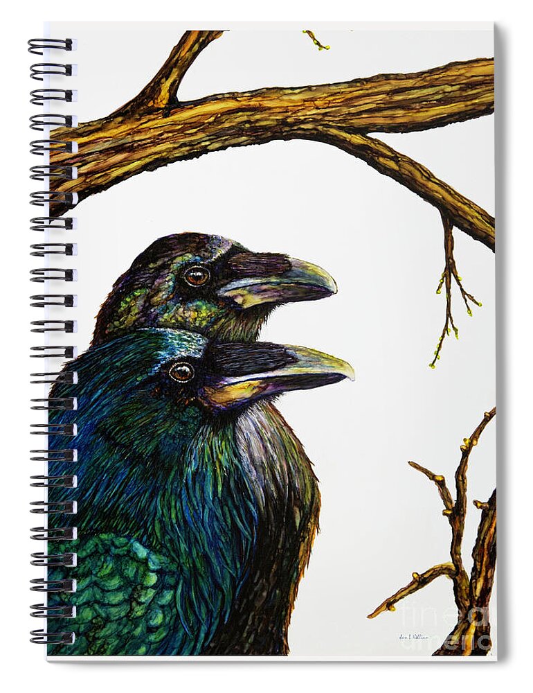 Ravens Spiral Notebook featuring the painting In Love by Jan Killian