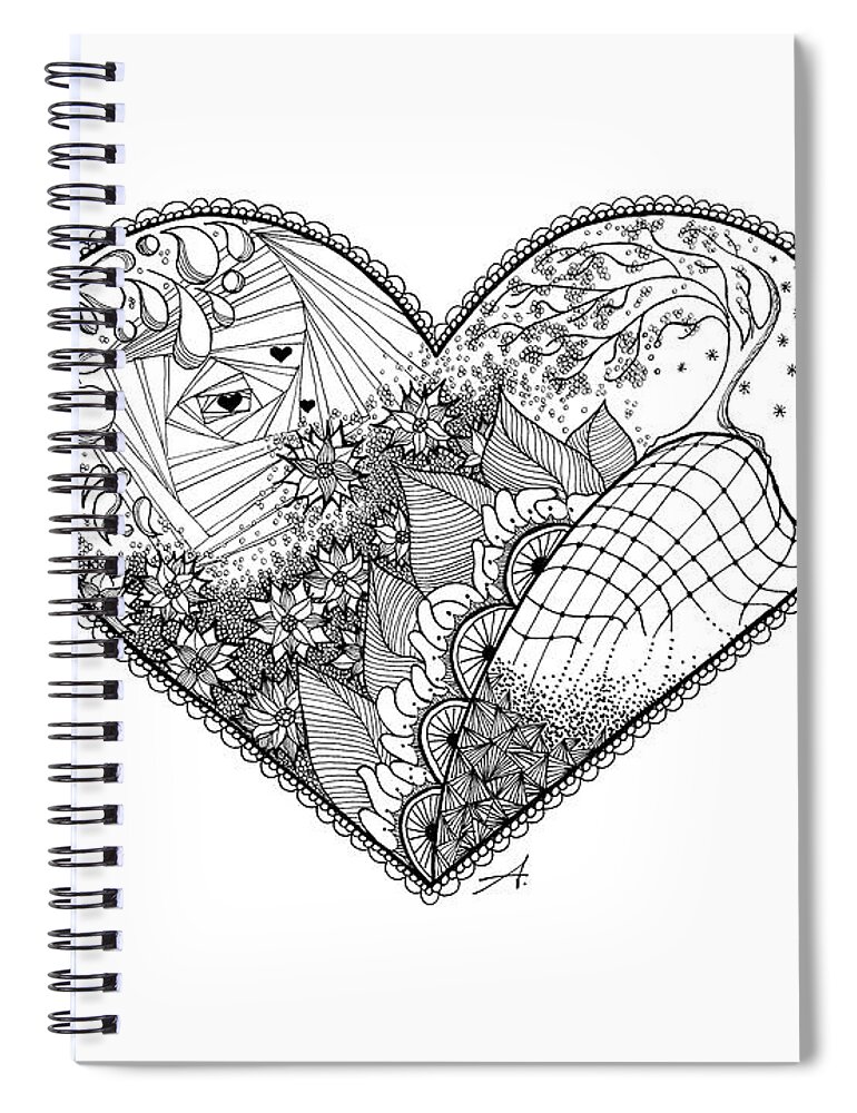 Drawing Spiral Notebook featuring the drawing In Motion by Ana V Ramirez