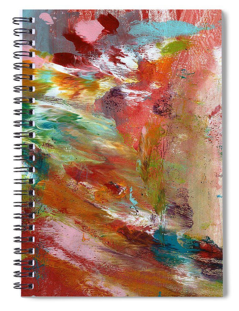 Abstract Spiral Notebook featuring the painting In My Dreams- Abstract Art by Linda Woods by Linda Woods