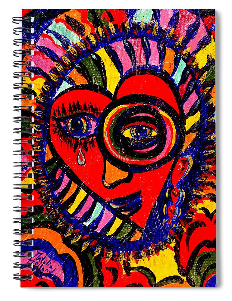 Abstract Spiral Notebook featuring the painting In My Heart by Natalie Holland