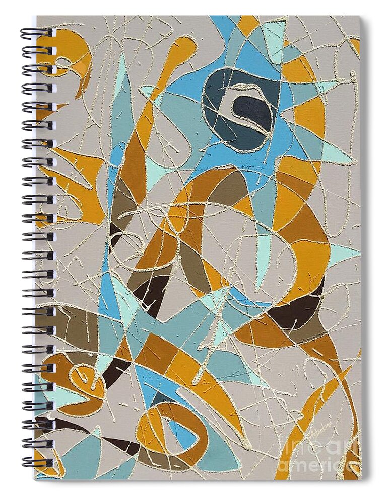 Abstract Spiral Notebook featuring the painting In My Time Of Dying by Natalia Astankina