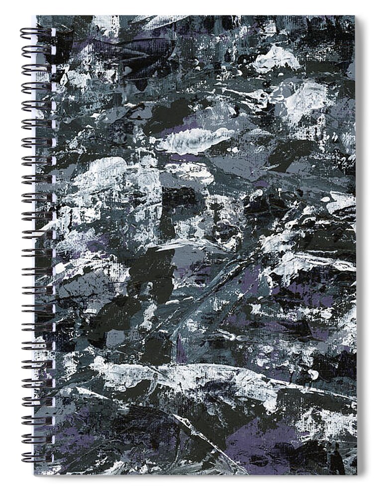 Abstract Spiral Notebook featuring the painting In Rubble by Matthew Mezo