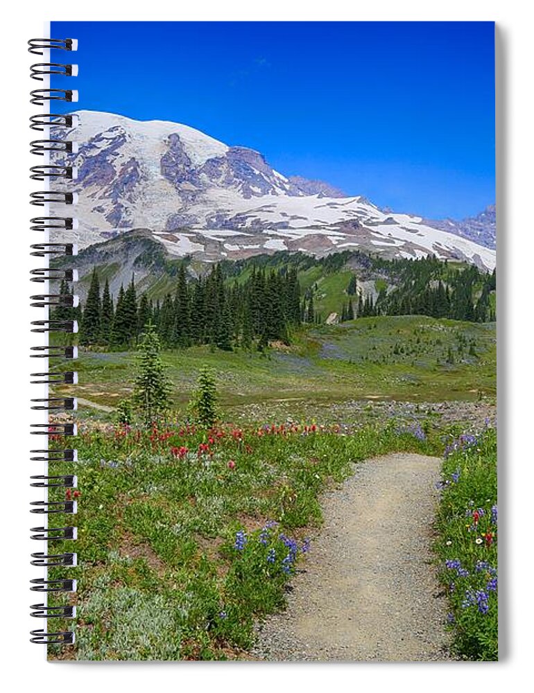 In Search Of Wildflowers Spiral Notebook featuring the photograph In search of wildflowers by Lynn Hopwood