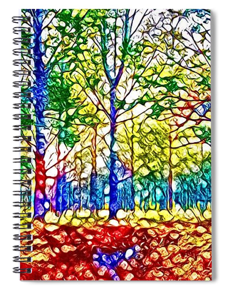 Digital Spiral Notebook featuring the digital art In Spite off the Trees by Laurie Williams