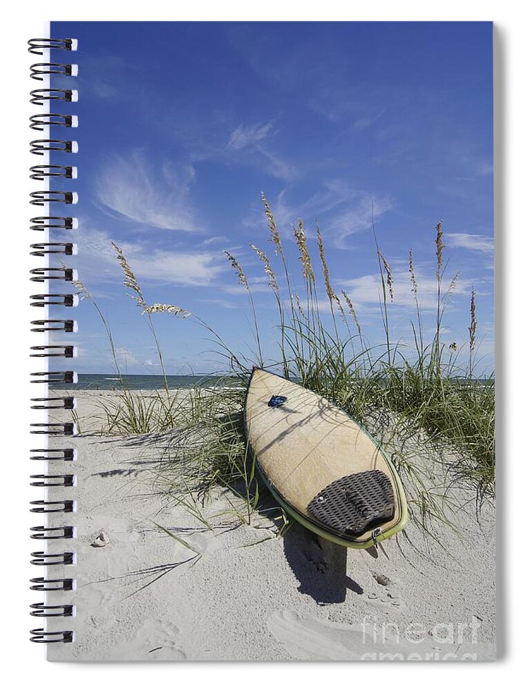 Surfboard Spiral Notebook featuring the photograph In the Dunes by Benanne Stiens