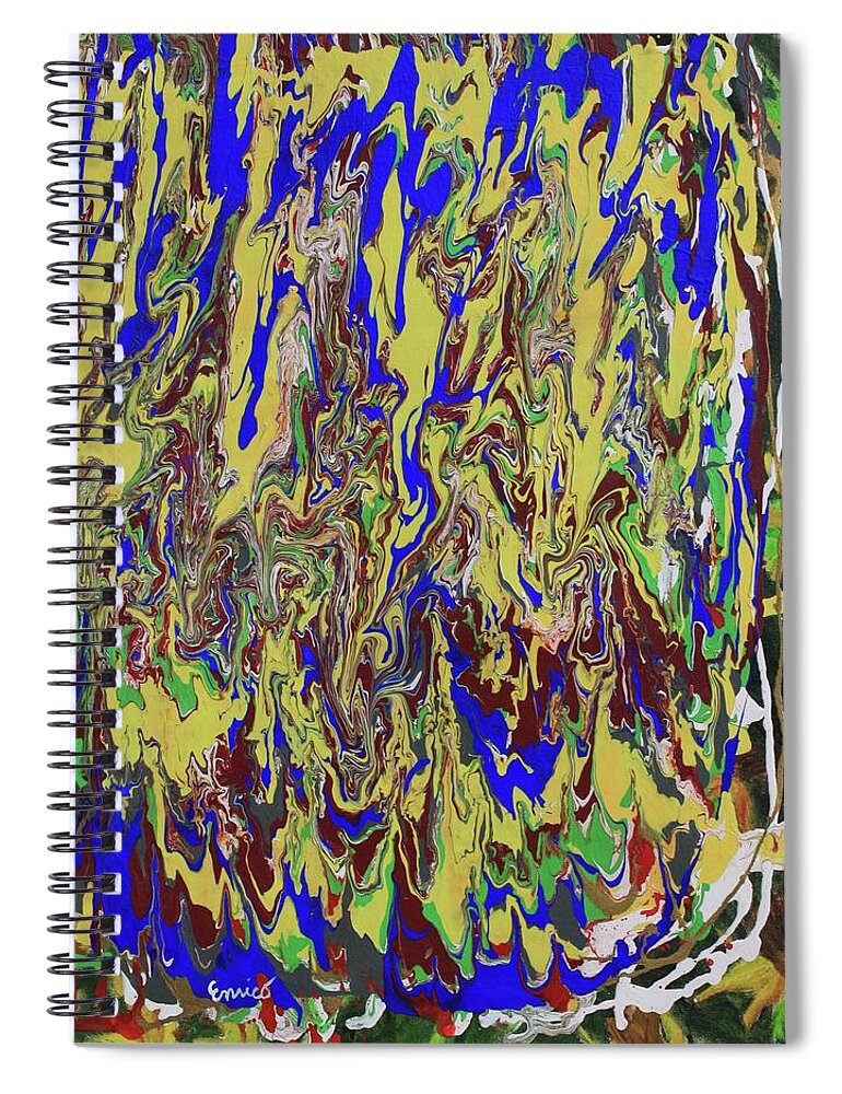 Abstract Expressionism Spiral Notebook featuring the painting In the Land of Blue and Gold by Art Enrico