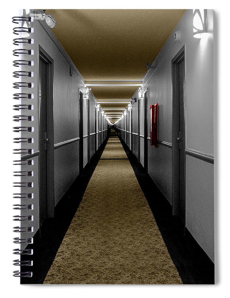 Hotel Spiral Notebook featuring the photograph Long Hall of Life by Leon deVose