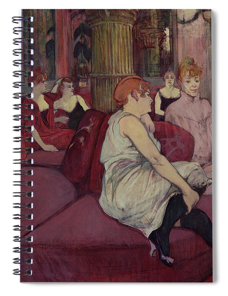 The Spiral Notebook featuring the painting In the Salon at the Rue des Moulins by Henri de Toulouse-Lautrec