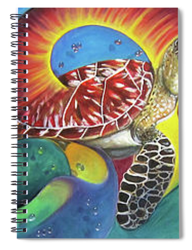 Curvismo Spiral Notebook featuring the painting In The Sea by Sherry Strong