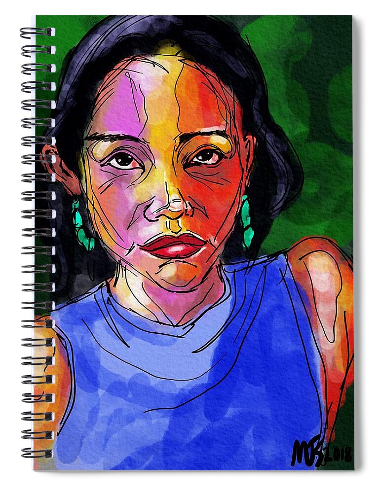 Portrait Spiral Notebook featuring the digital art In The Shade by Michael Kallstrom