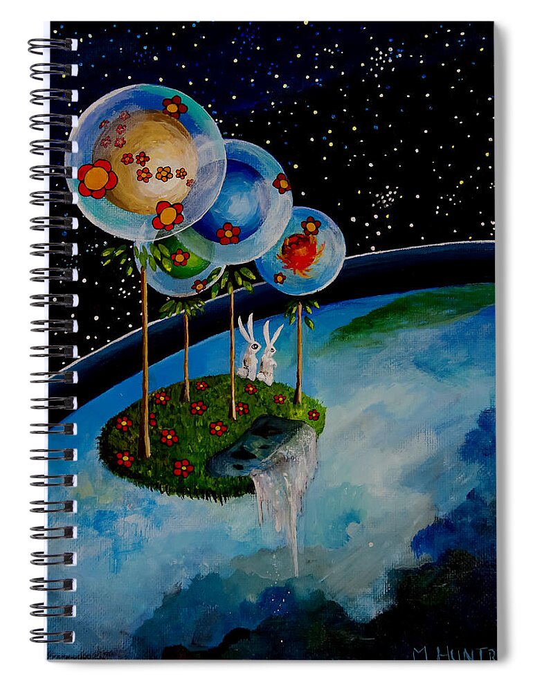 Space Spiral Notebook featuring the painting In The Sky There is No East or West by Mindy Huntress