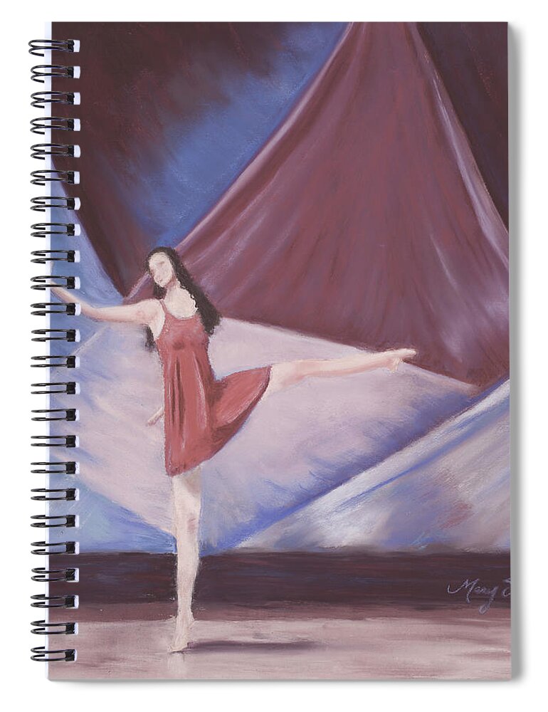 Dancer Spiral Notebook featuring the painting In the Spotlight by Mary Benke
