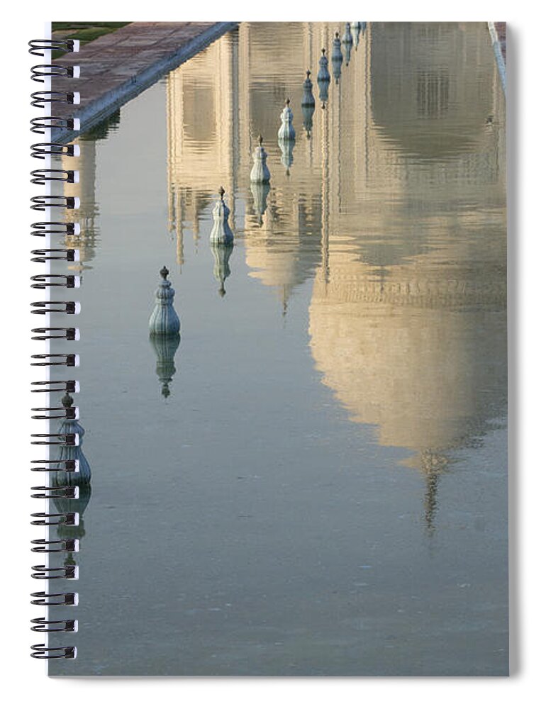 Reflection Of Taj Mahal Spiral Notebook featuring the photograph In Water by Elena Perelman