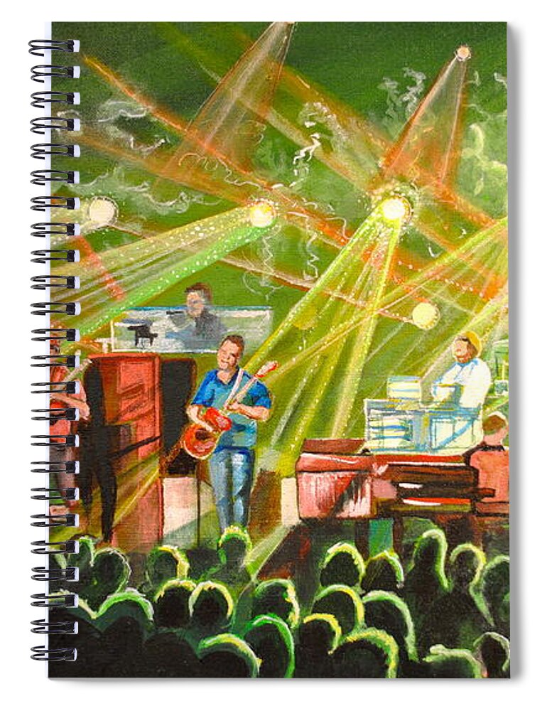Umphrey's Mcgee Spiral Notebook featuring the painting In with the Um Crowd by Patricia Arroyo
