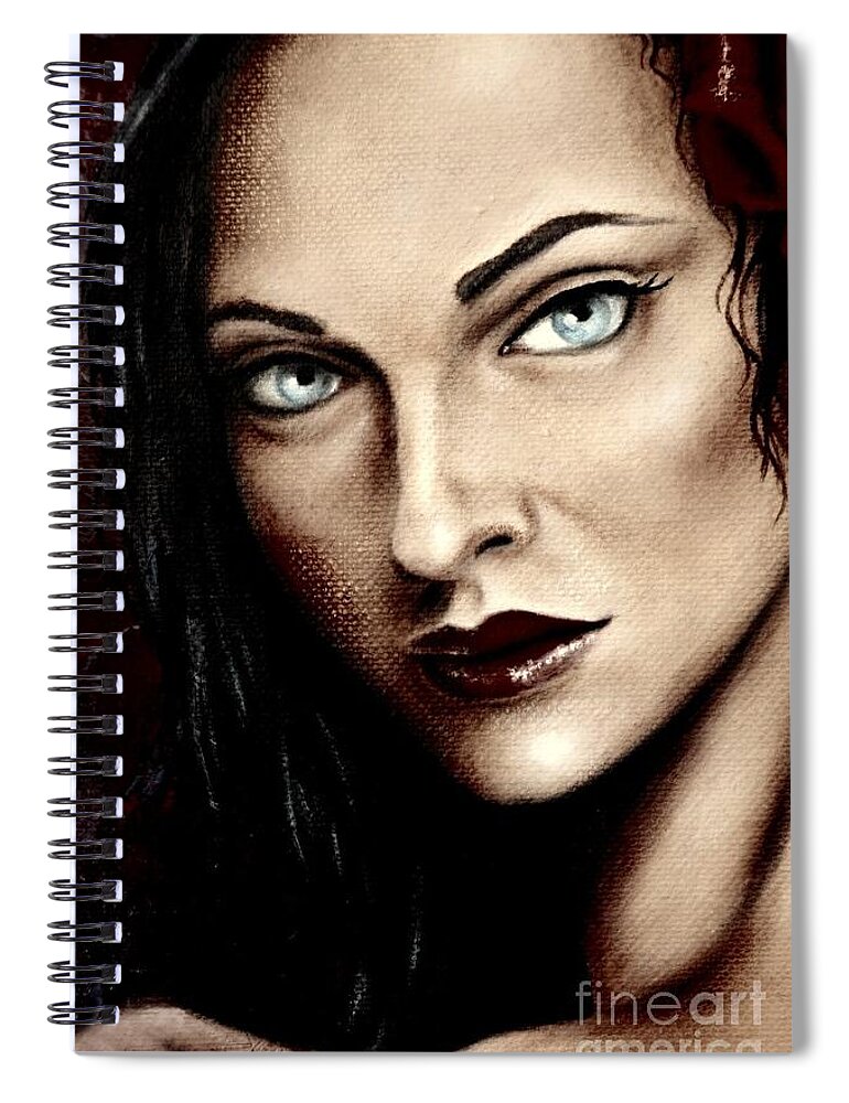 Woman Spiral Notebook featuring the mixed media In Your Eyes by Georgia Doyle