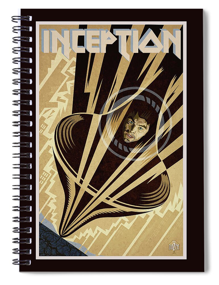 Inception Movie Print Spiral Notebook featuring the digital art Inception Movie Poster by Garth Glazier