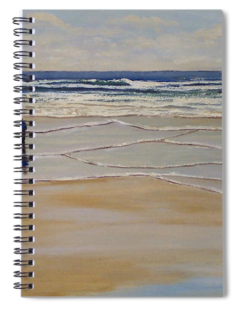 Beach Walk Spiral Notebook featuring the painting Incoming Tide by Frank Wilson