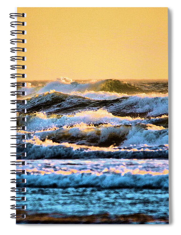 Ocean Spiral Notebook featuring the photograph Incoming waves by Jeff Swan