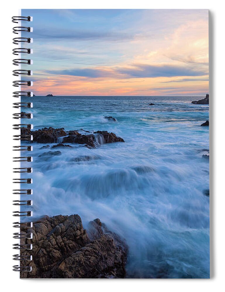 American Landscapes Spiral Notebook featuring the photograph Incoming Waves by Jonathan Nguyen