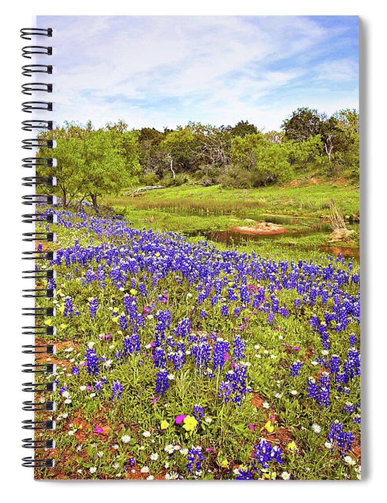 Willow City Loop Spiral Notebook featuring the photograph Incredible Wildflowers on the Willow City Loop by Lynn Bauer