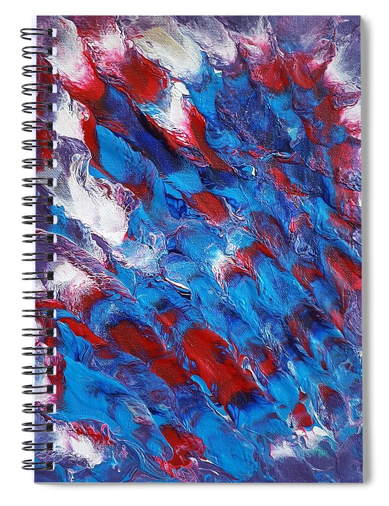 Red Spiral Notebook featuring the painting Independence by Gail Friedman