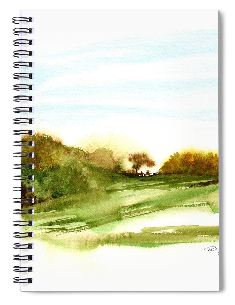 Indian Hill Groton Ma Spiral Notebook featuring the painting Indian Hill Groton MA by Paul Gaj