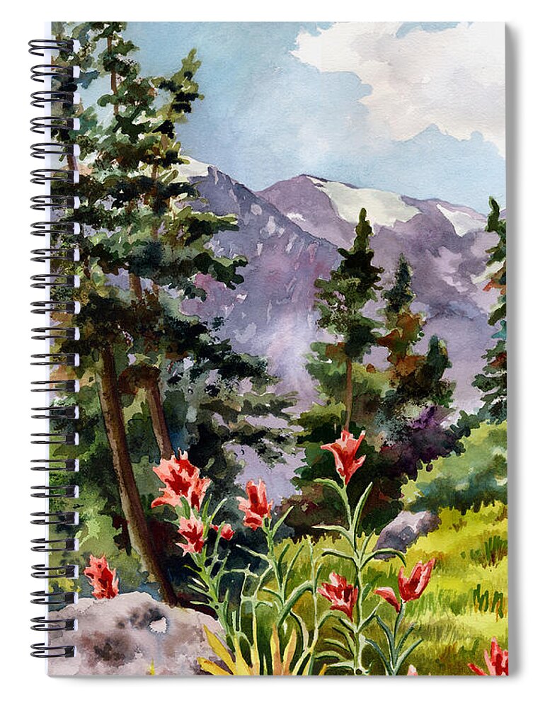 Colorado Art Spiral Notebook featuring the painting Indian Paintbrush by Anne Gifford