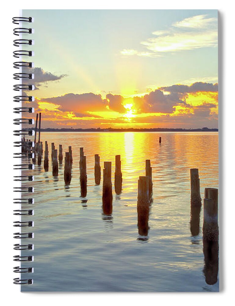 16323 Spiral Notebook featuring the photograph Indian River Sunrise by Gordon Elwell