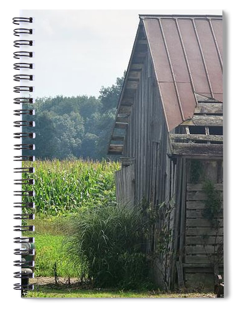 Farms Spiral Notebook featuring the photograph Indiana Back Road Common Denominator by John Glass