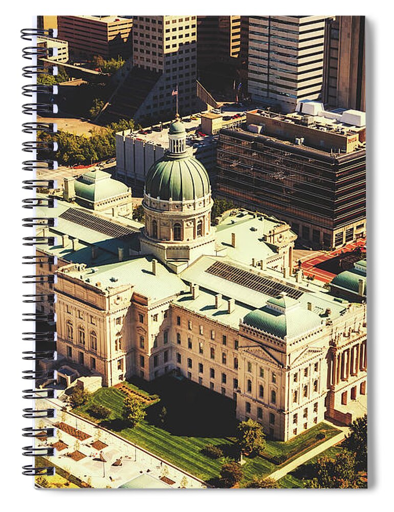 Indianapolis Spiral Notebook featuring the photograph Indiana Statehouse - Indianapolis by Mountain Dreams