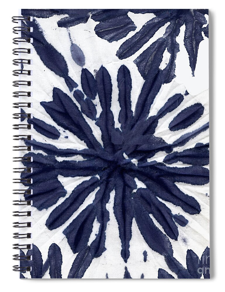 Tie Dye Spiral Notebook featuring the painting Indigo I by Mindy Sommers