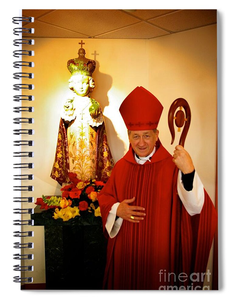 Frank-j-casella Spiral Notebook featuring the photograph Infant Jesus and the Archbishop by Frank J Casella