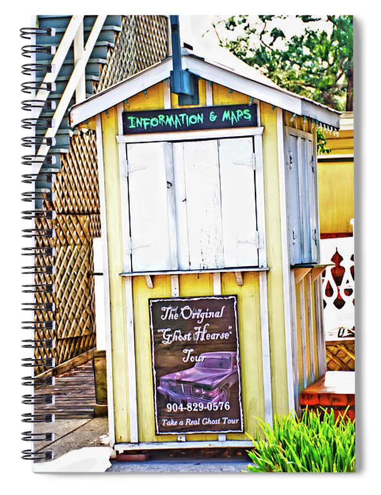 Information Spiral Notebook featuring the photograph Information and Maps Booth by Gina O'Brien