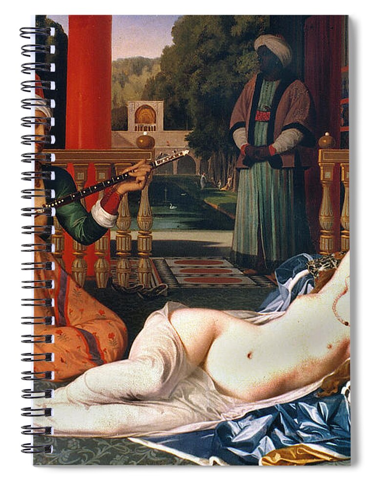 1842 Spiral Notebook featuring the painting Ingres: Odalisque by Granger
