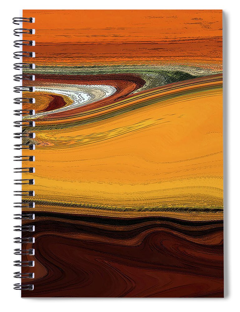 Abstract Spiral Notebook featuring the digital art Inlay by Gina Harrison