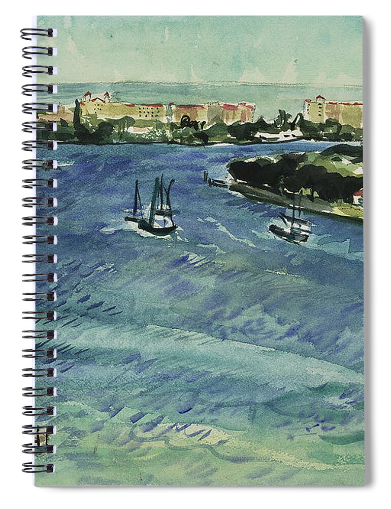 Landscape Spiral Notebook featuring the painting Inlet by Thomas Tribby