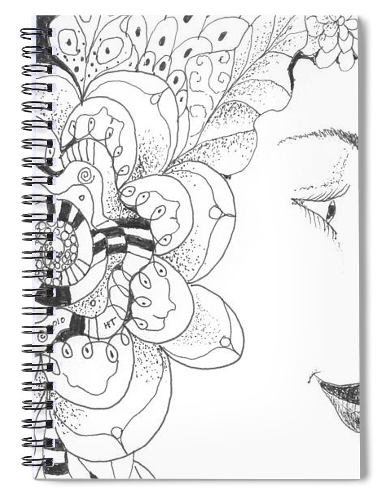 Life Spiral Notebook featuring the drawing Innocence and Experience by Helena Tiainen