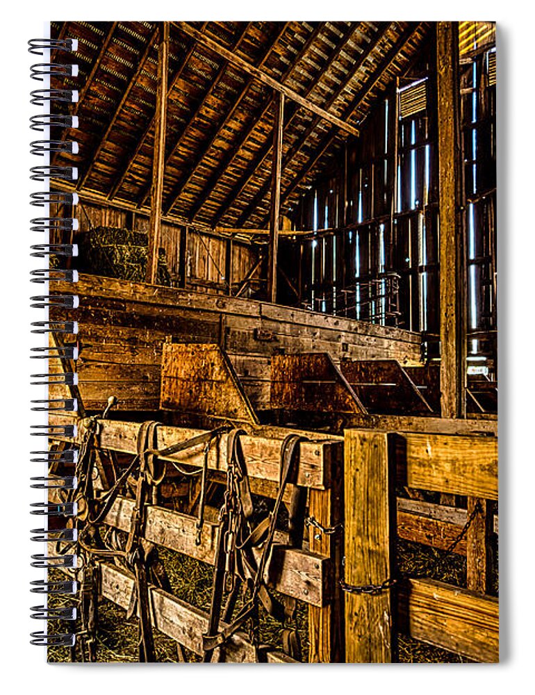 Jay Stockhaus Spiral Notebook featuring the photograph Inside the Barn by Jay Stockhaus