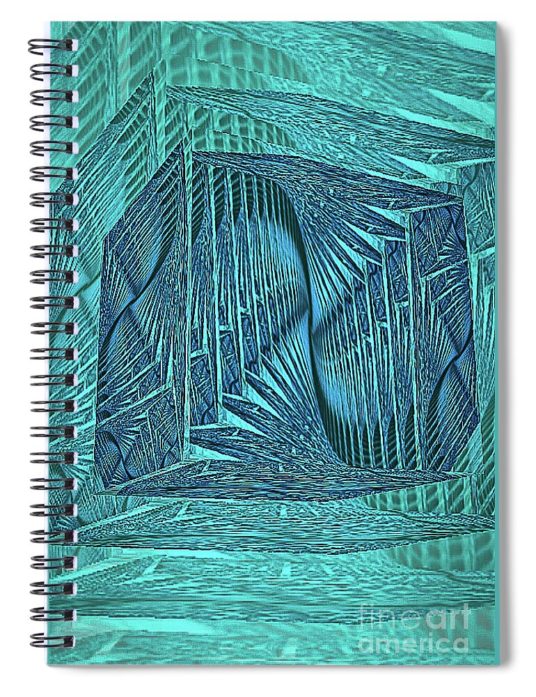Digital Art Spiral Notebook featuring the digital art Inside the Blue Box by Toni Somes