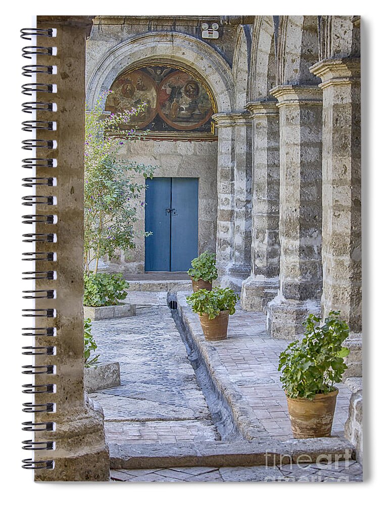 Interior Spiral Notebook featuring the photograph Inside the Monastery of Saint Catherine in Arequipa, Peru by Patricia Hofmeester