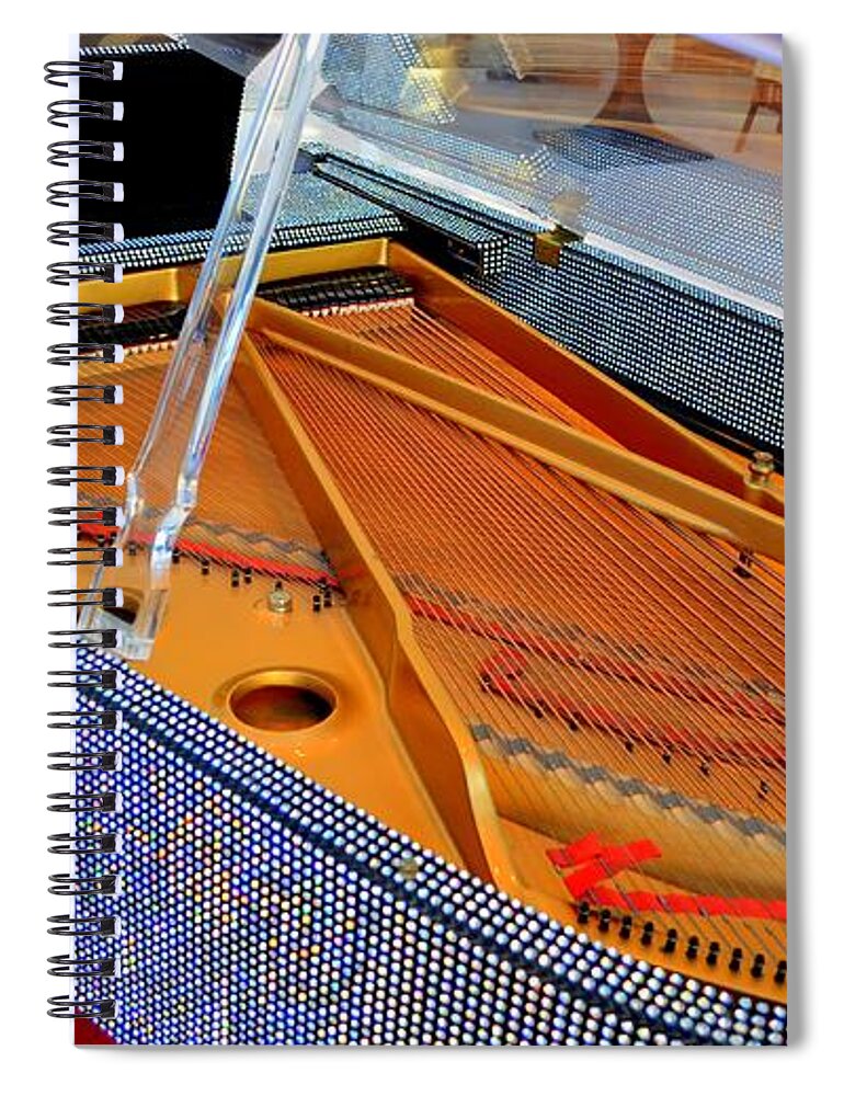 Liberace Spiral Notebook featuring the photograph Inside the Rhinestone Piano by Mary Deal