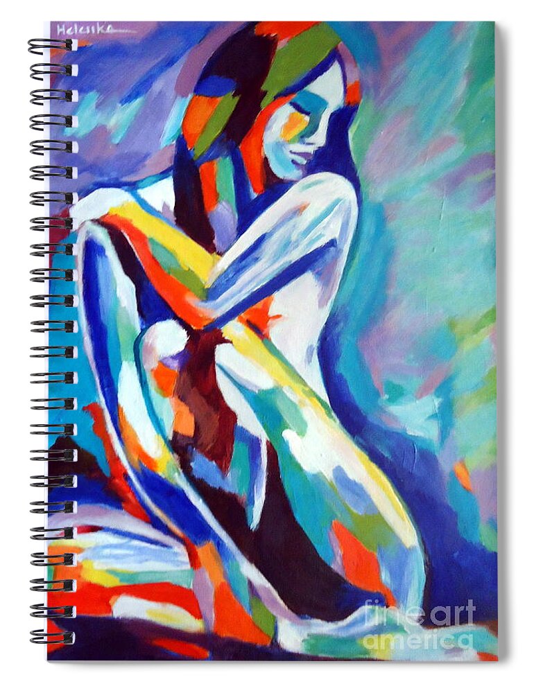 Contemporary Art Spiral Notebook featuring the painting Insightful pose by Helena Wierzbicki