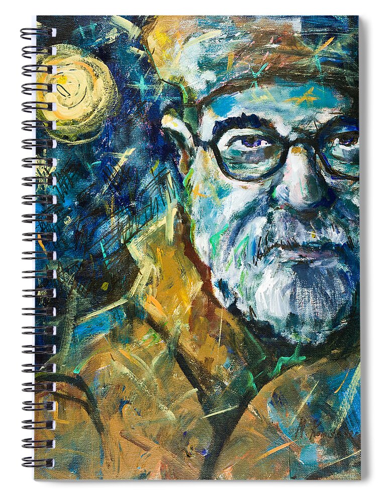 Portrait Spiral Notebook featuring the painting Insomnia by Maxim Komissarchik