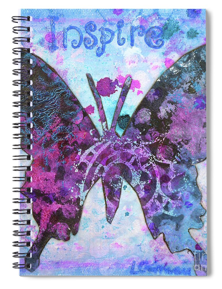 Art Spiral Notebook featuring the painting Inspire Butterfly by Lisa Crisman