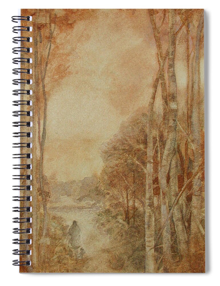 Traveler Spiral Notebook featuring the painting Interior Landscape 8 by David Ladmore